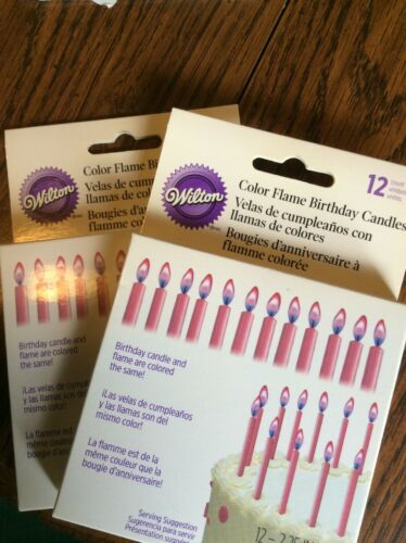 Wilton Pink Color Change Candles, 2 Boxes Of 12 Each