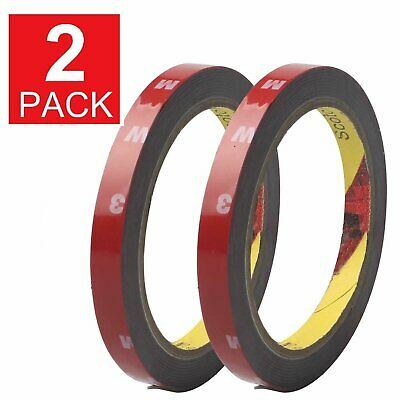 2 Pack Auto Truck Car Acrylic Foam Double Sided Attachment Tape Adhesive 3mx10mm