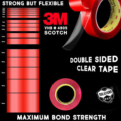 3m Vhb 4905 Double Sided Mounting Tape Transparent Clear Long 10m / 33ft Length