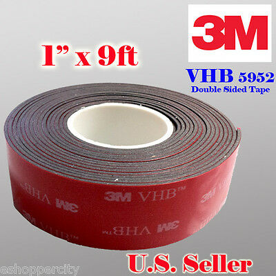 3m 1" X 9 Ft  Vhb Double Sided Foam Adhesive Tape 5952 Automotive Mounting 25mm