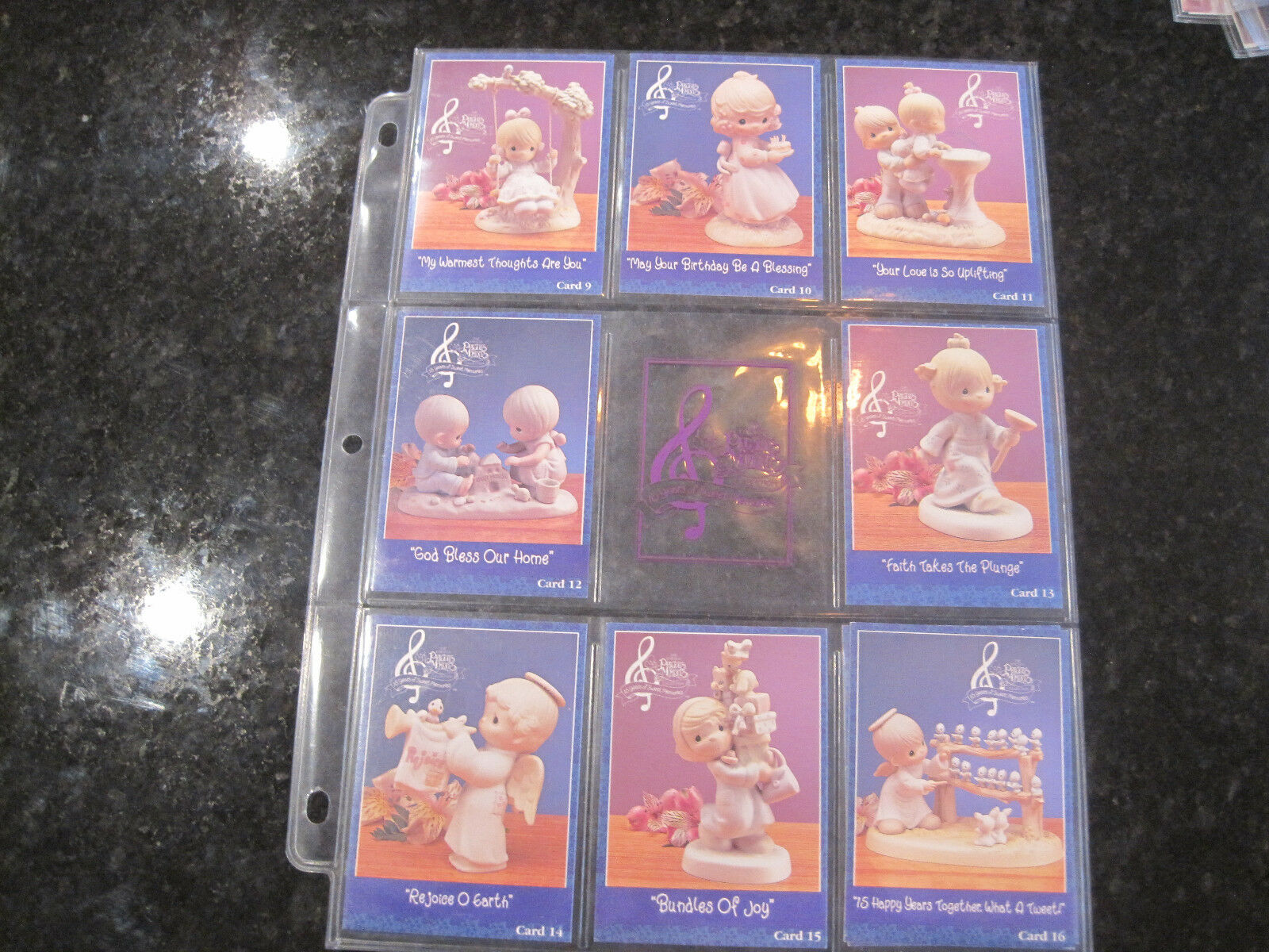 15th Anniversary Precious Moments Trading Card Set Of (16) In Binder Sheets