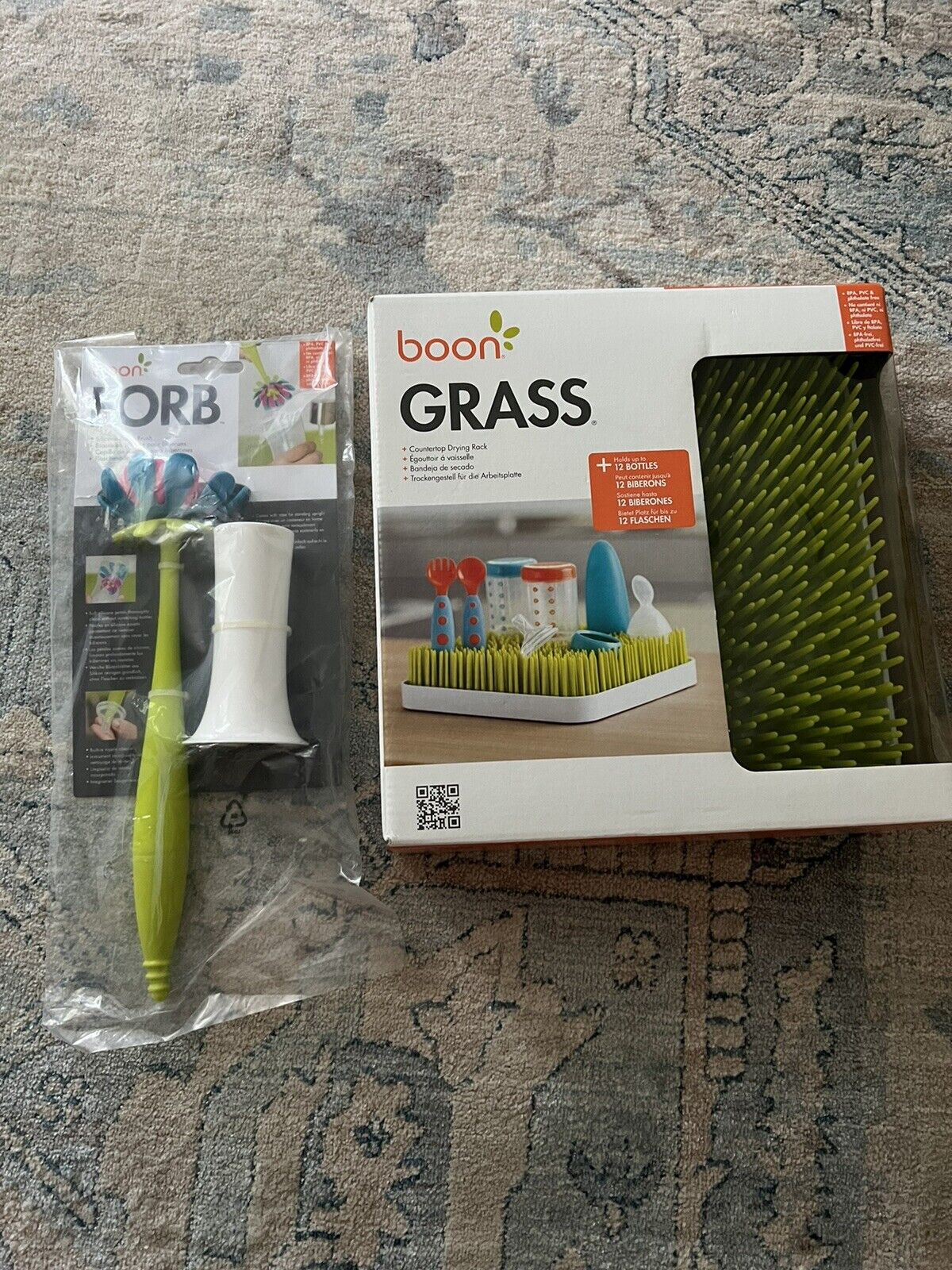 Boon Grass Drying Rack + Boon Forb Bottle Brush - Nib
